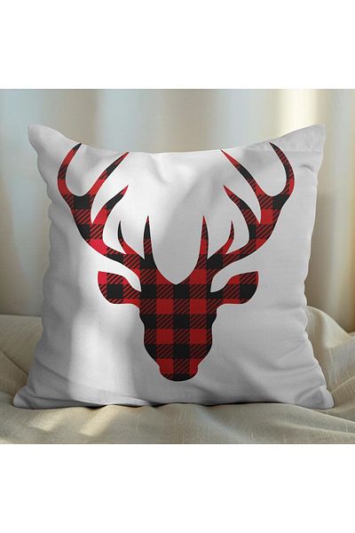 EJOYA New Year 2-piece Deer Designed Pillow Set - Special Plaid, 45cm 113602