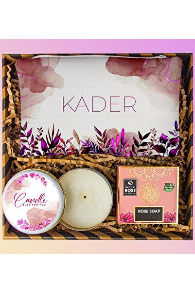 Genel Markalar Kişiye Özel Makyaj Çantası & Doğal Sabun& Mum Kozmetik Hediye Seti 110917