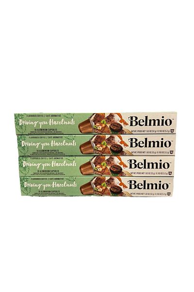Nespresso Belmio Flavoured Hazelnut Brown - 40 Capsules, Set of 4, Flavored Hazelnut