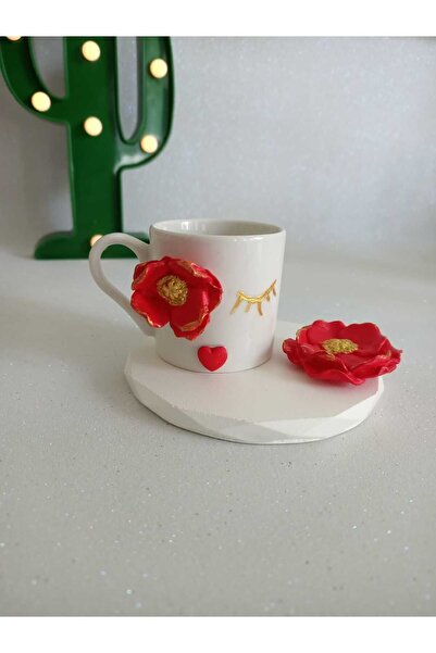 Generic Brand Special Design Red Flower Coffee Cup Model Gift Presentation De...