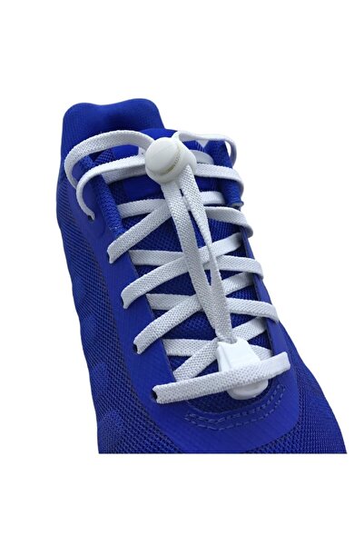 srtfootcare Elastik Yassı Akıllı Kilitli Bağcık 100cm 1 Çift Beyaz
