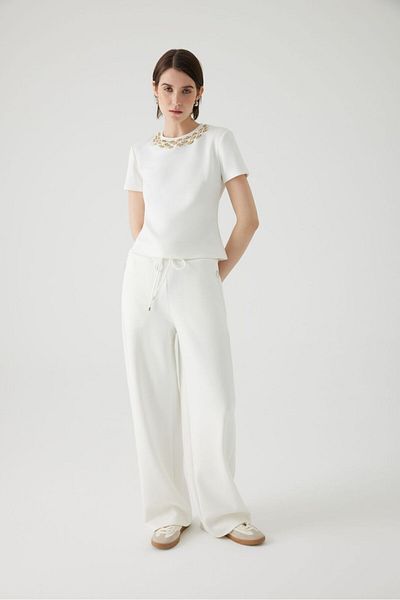 Exquise Knitted Regular Fit Elastic Waist Trousers