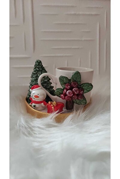 Genel Markalar Kokina çiçeği yılbaşı temalı sunumluk dekoratif kahve fincanı ...