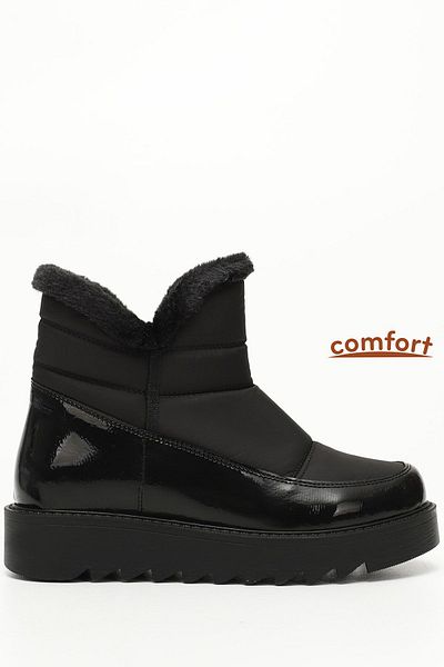 GÖNDERİ(R) Black Round Toe Women's Snow Boots 06406