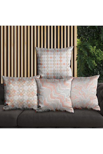 EJOYA 45cm Linear Design 4-piece Pillow and Throw Pillow Set - 113850