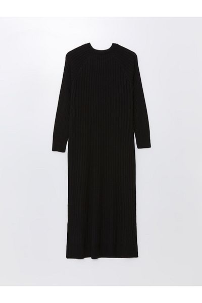 LC Waikiki Rochie de damă din tricot - decolteu, mânecă lungă solidă