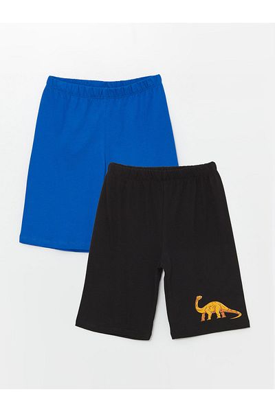 LC Waikiki Set de 2 pantaloni scurți de pijama imprimați pentru băieți - cu talie elastică