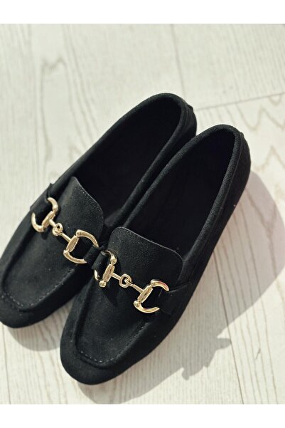 I Love Shoes Γυναικείο Loafer με λεπτομέρεια από σουέτ με αγκράφα, μαύρο