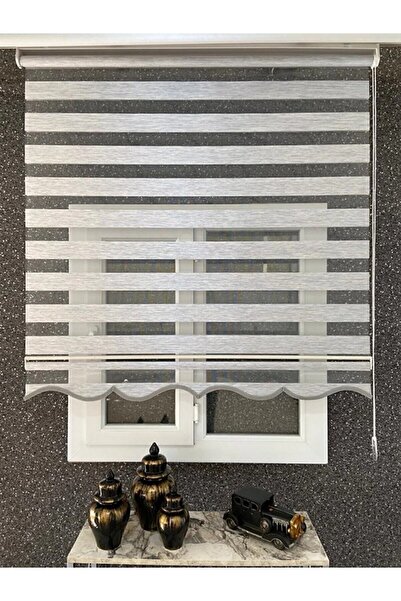 NetworkAvm Ithal Bambu Gri Zebra Stor Perde Etek Dilimli (alüminyum Kasa Etek...