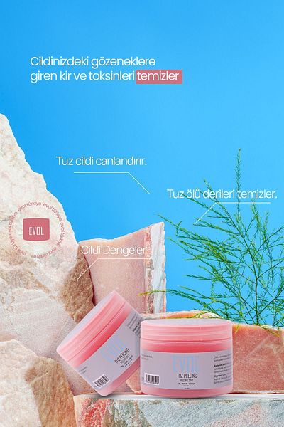 EVOL Dead Skin Remover Salt Peeling Instant Anti-Ingrown Hair Hand-Body Peeling Exotic Fruit Flavor 200 ml