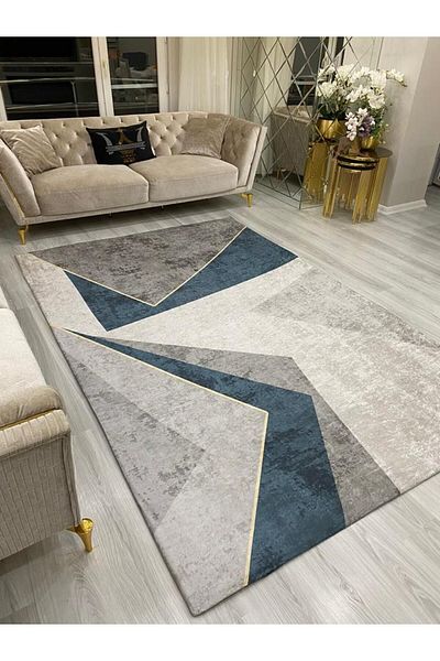 ALLGELSİN 12m2 Large size striped Carpet Cover - 300x400cm, WashaBle, Twelve square Meters