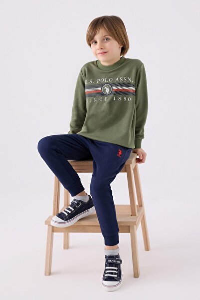 U.S. Polo Assn. Erkek Çocuk, Lisanslı, USPA, 3 İplik, Şardonlu, Kışlık Eşofman Takım ( 2024-2025 New Collection)