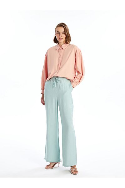 LC Waikiki Pantaloni de damă cu picioare largi și talie elastică
