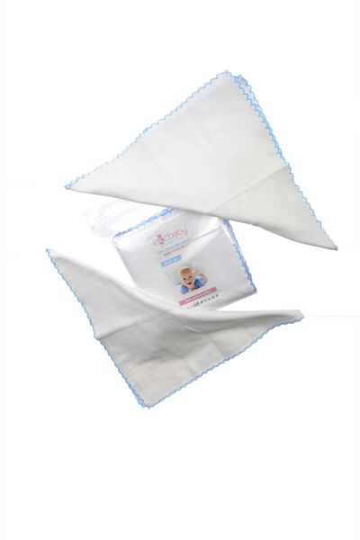 Junenext Ekebaby 10 Pack Blue [22*22] Size Combed Cotton Baby Mouth Wipes