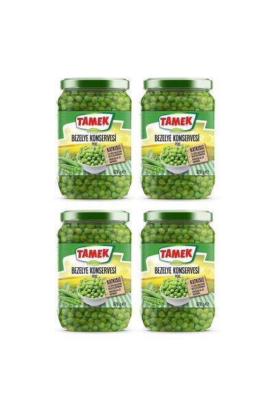TAMEK Bezelye Konserve 670 gr Cam x 4 Adet