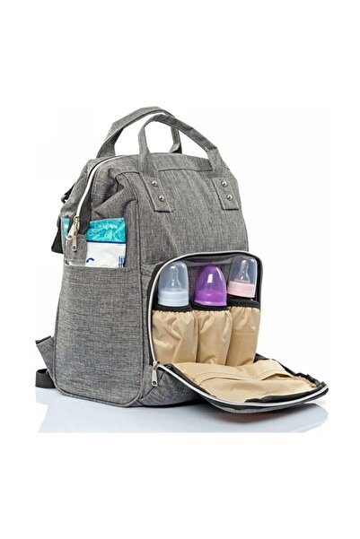 Resmo Bebek Atta Çantası Anne Bebek Bakım Çantası Trend Gri