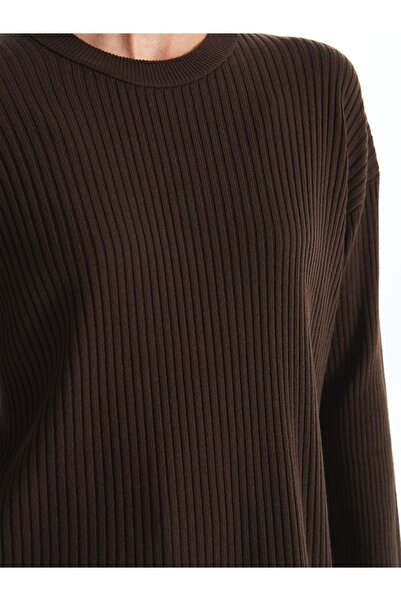 LC Waikiki Women's Knitwear Tunic - Crew Neck, Solid Long Sleeve