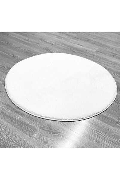 GÖZDE HALI Beyaz Kaymaz Taban Yuvarlak Post(peluş) Halı