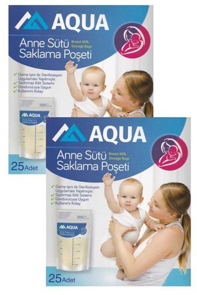 Aqua 2 Packs of 20 40 Breast Milk Storage Bags