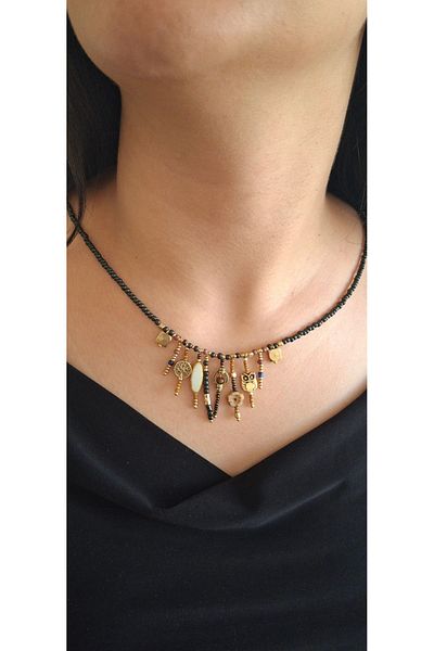 azra takı tasarım Handmade owl figured authentic ethnic short women's necklace