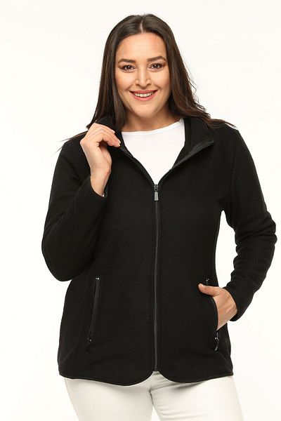 Curvy Trend Μπουφάν Fleece με τσέπη με φερμουάρ