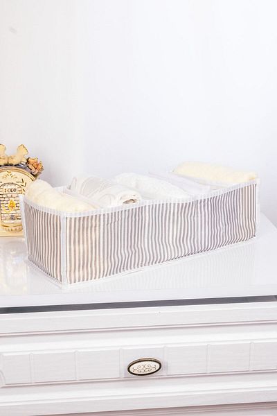 Textile sweet 8 ΜΑΤΙΑ ΛΕΥΚΟ ΓΚΡΙ ΡΙΓΕ ΣΥΡΤΑΡΙ ΟΡΓΑΝΙΣΤΗΣ ΕΝΤΟΙΧΙΣΜΕΝΟΣ 16x41x12