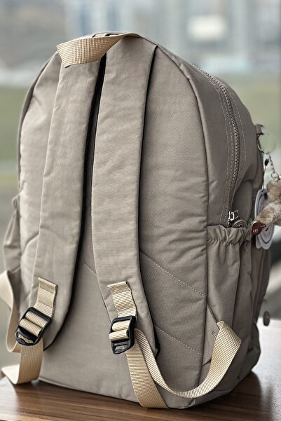 FCSTORE Σχολική τσάντα Unisex Milky Brown μεσαίου μεγέθους Clinker αδιάβροχη υφασμάτινη τσάντα ταξιδιού για φορητό υπολογιστή