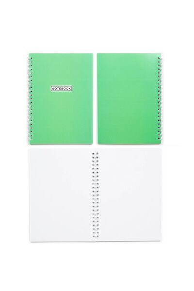 Nice Notes دفتر ملاحظات مدرسي غير مبطن مقاس A5 - حلزوني، 80 ورقة، مجموعة من 4 قطع