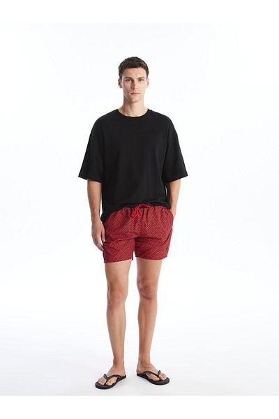 LC Waikiki Gemusterte Herren-Badeshorts in kurzer Länge