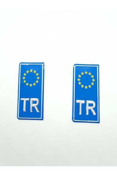 SÜSLEN Tr Avrupa Birliği Krom Yazılı Plaka Sticker