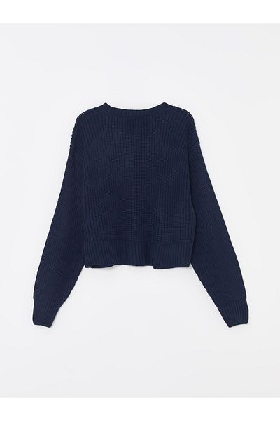 LC Waikiki Γυναικείο Πλεκτό Πουλόβερ - Crew Neck, Μασίφ, Μακρύ μανίκι