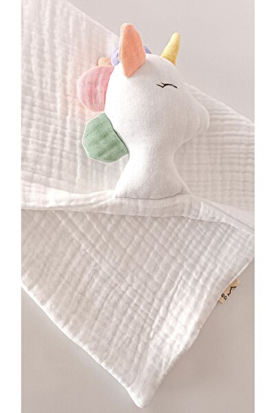 O&G Collection Sevimli Unicorn %100 Pamuklu 8 Katlı Müslin Uyku Arkadaşı/ Bebek Hediyelik / Oyuncak
