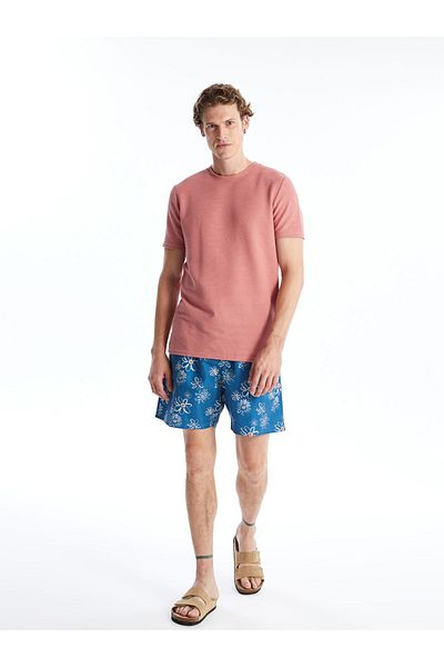 LC Waikiki Gemusterte Herren-Badeshorts in kurzer Länge