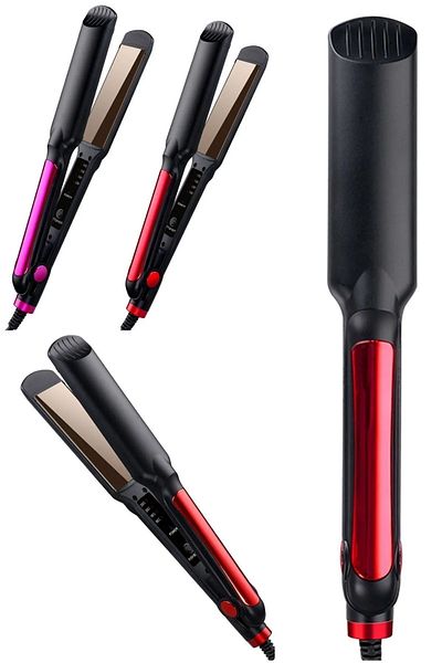 MUHEN Ceramic Coated Wide Plate Hair Straightener – Achieve Silky Straight Hair with Even Heat Distribution