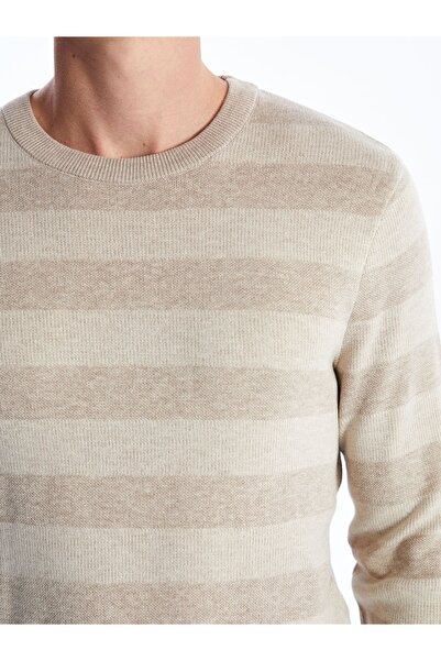 LC Waikiki Men's Knitwear Sweater - Crew Neck, Long Sleeve, Color Block