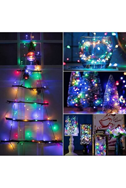 rkm store Dekoratif 3 Metre Rgb Pilli Peri Led Aydınlatma Fonksiyonlu Parti Yılbaşı Süsleme
