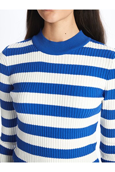 LC Waikiki Pulover de damă, cu mânecă lungă, cu decolteu, cu blocuri de culoare