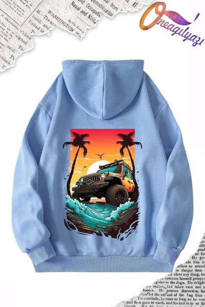 oneagılyazı سويت شيرت بقلنسوة ومطبوع