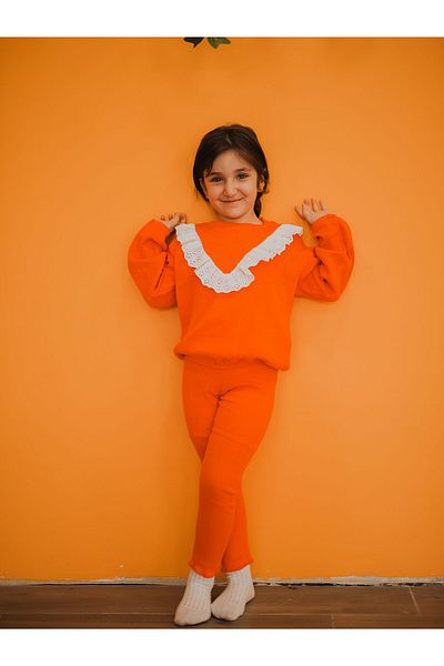 lasting beauty Girl's Dress and Outfit - Ruffle Sleeve Detail, Set