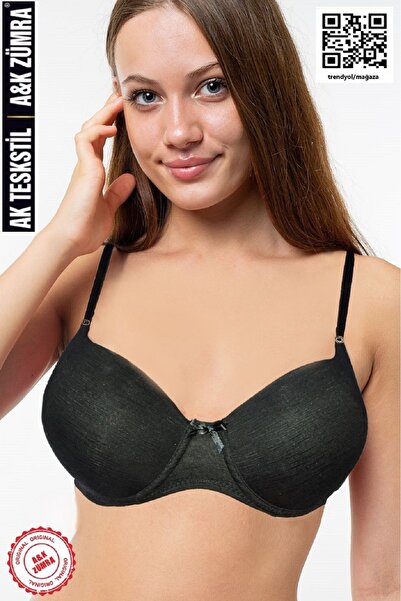 A&K ZÜMRA Sutien negru cu sârmă cu susținere complet căptușită