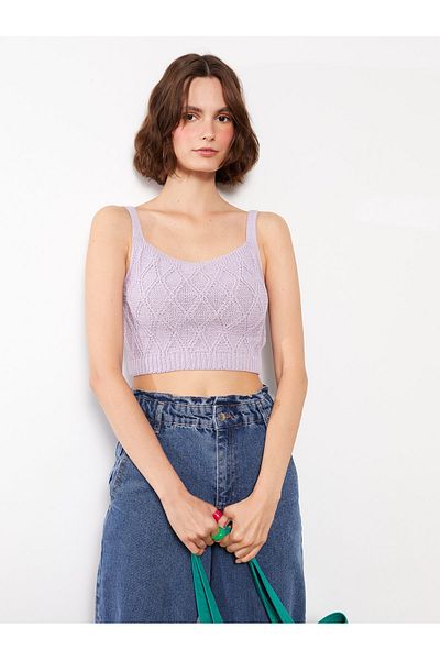 LC Waikiki Tricotaj de damă Crop - Guler pătrat și cu model