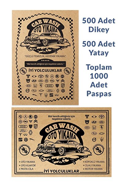 BALKAN AMBALAJ Kraft 120gr 1000 Adet Oto Paspas Kağıdı - 35x50cm - Kalın Kağı...