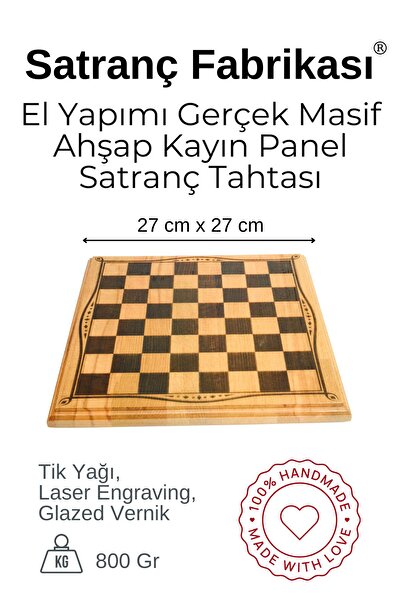 Metalicraft MC52 Metal Satranç Takımı | El Yapımı Doğal Ahşap Kayın Tahta | Antik Metal Taşlar