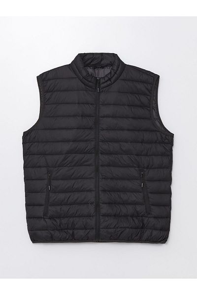 LC Waikiki Men's Puffer Vest - Standard Fit, Stand Collar