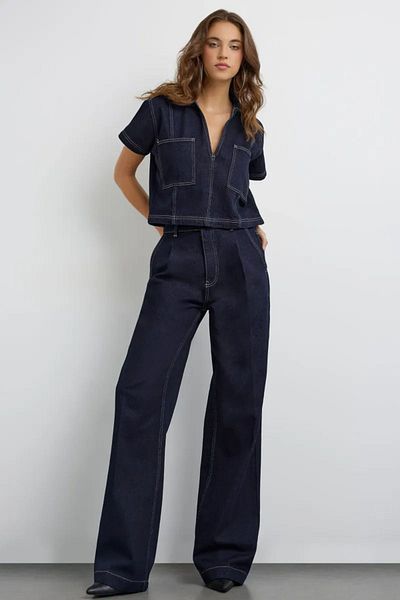 Hiccup Pantaloni de jeans cu talie înaltă cu picioare largi