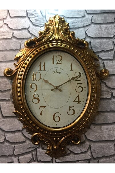 QUARTZ 'iş-sat' Büyük Boy Modern Salon Tipi Vintage Lüks Duvar Saati (73CM.) (ÖZEL ESKİTME BOYALI)