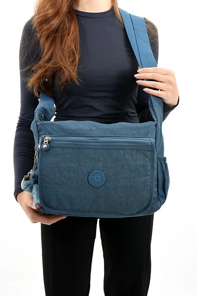 Alanç Gift Țesătură specială de culoare albastră, hidrofugă, cu curea încrucișată cu buzunare multiple, geantă de zi cu zi și de școală pentru poștaș cu umăr de dimensiuni mari
