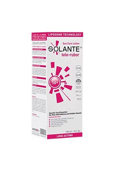 Solante Hassas Ciltler Özel Tele-rubor Spf50+ Güneş Koruyucu Losyon 150ml