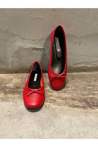 LA PASSION GENUINE LEATHER ALL HANDMADE FLOTER RED SHOES