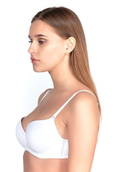 lenastella White Micro Fabric Padded Daily Bra